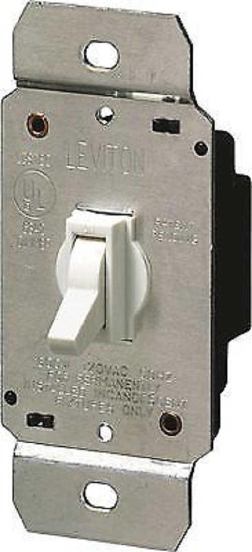Aceace 6443w-k 3-WAY INCANDESCENT TOGGLE DIMMER, WHITE 120 VOLTS,