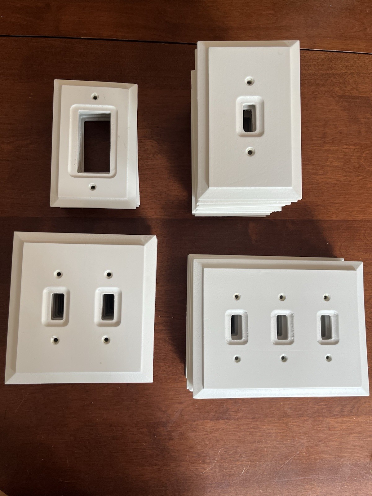 Lot of 34 SWITCH HITS Modern Antique Wall Plates with White Enamel Finish