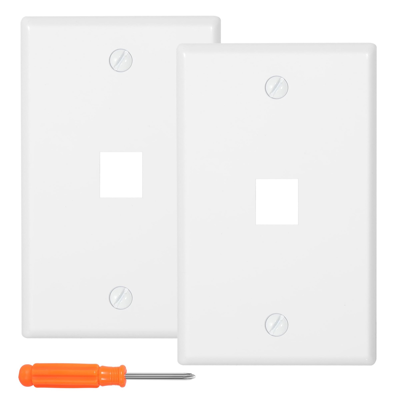 1-Port Keystone Wall Plate 2 Pack, Single Gang 4.49″ (H) x 2.75″ (W),