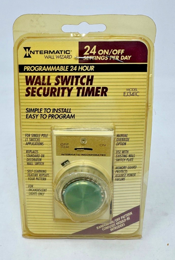 Intermatic Programmable Electronic Wall Switch Security Timer Model EJ341C – NEW
