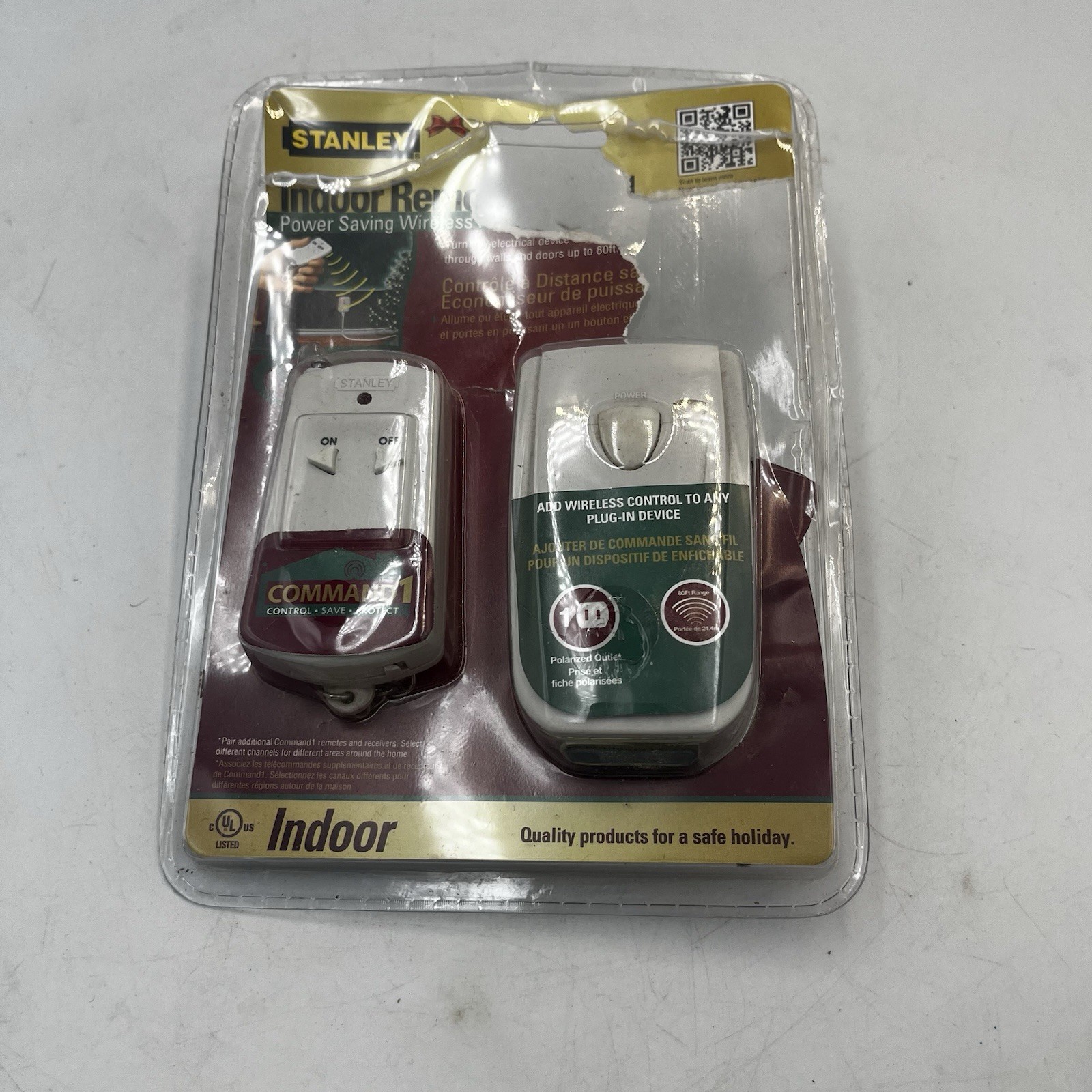 Stanley Indoor Remote Control #56299 Works Through Walls up to 80 Ft Away READ