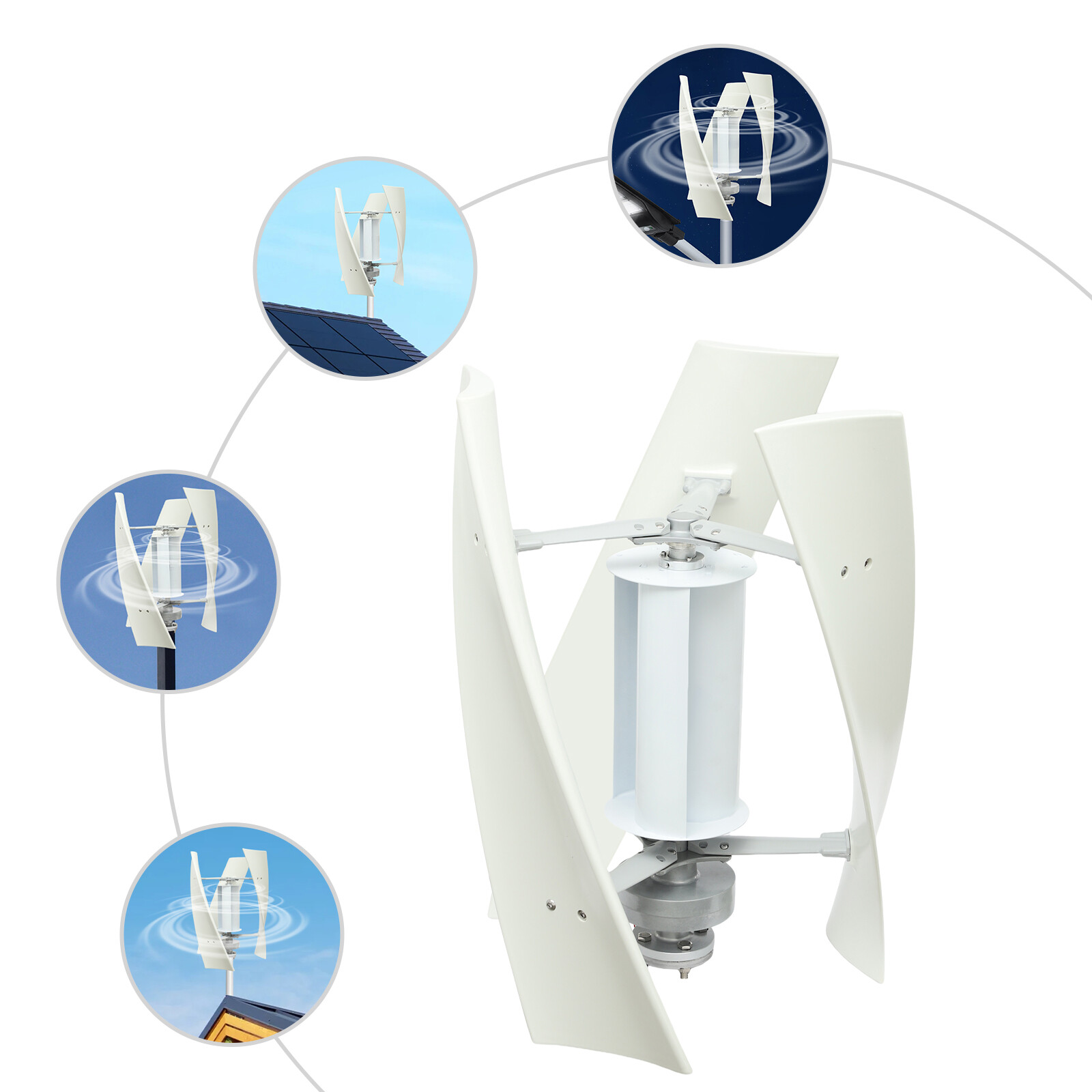 100W 4-Blade Vertical Wind Turbine Generator – 24V W/Controller Windmill Power
