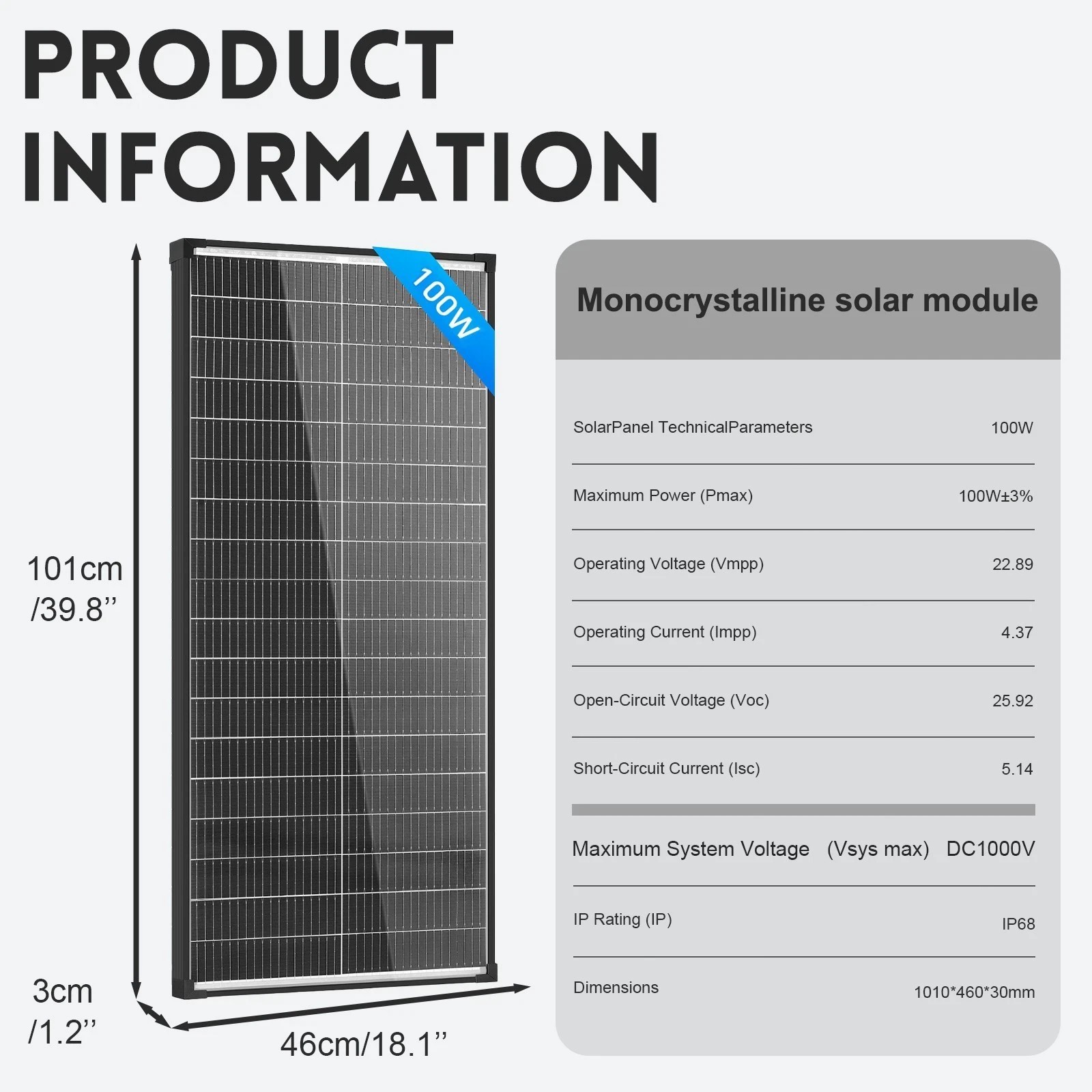 200W 400W Bifacial Solar Panel Mono N-Type 100W RV Home Off-Grid Battery Power