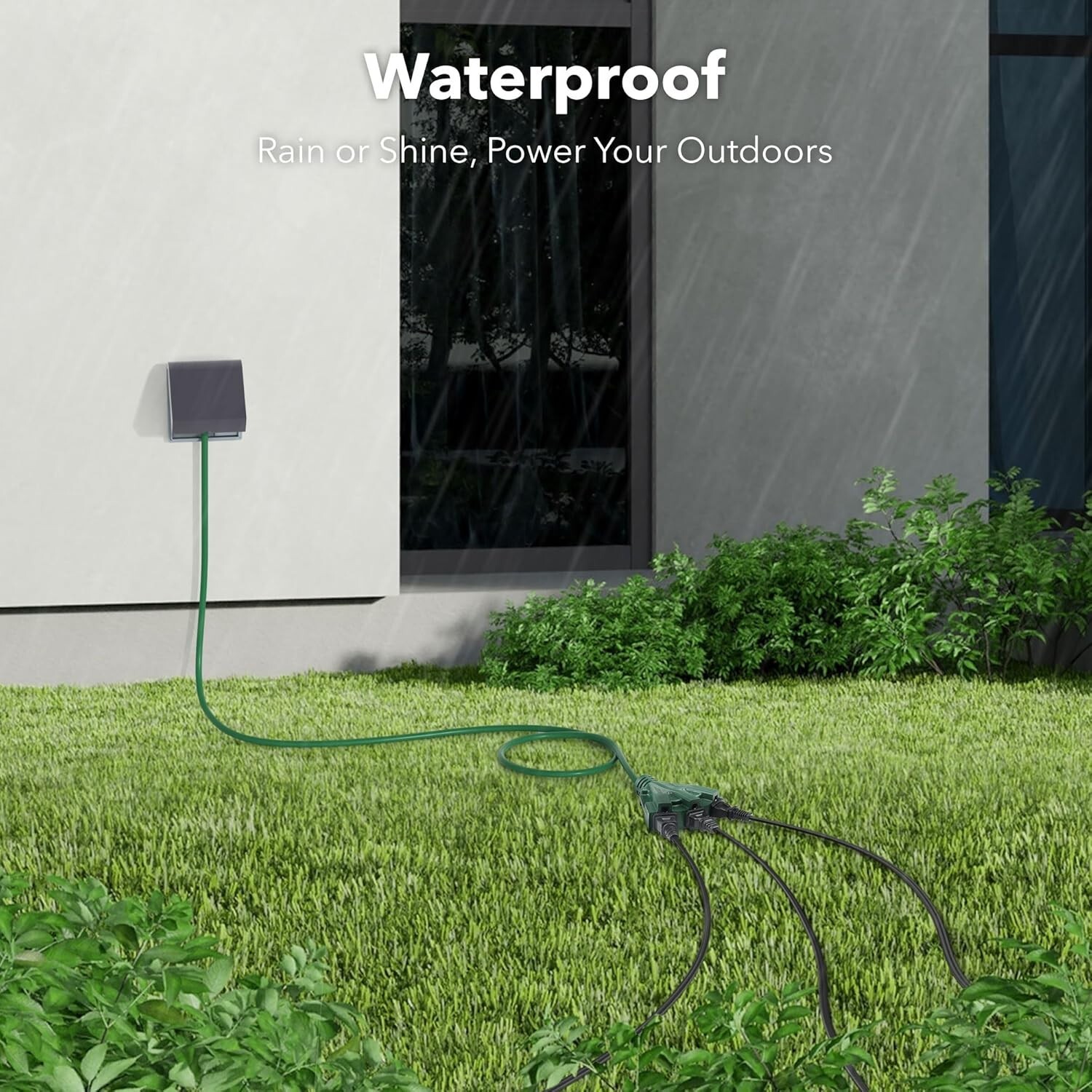 BN-LINK 10/15/25Ft Outdoor Extension Cord with 3 Outlets, 16/3 SJTW, ETL Listed