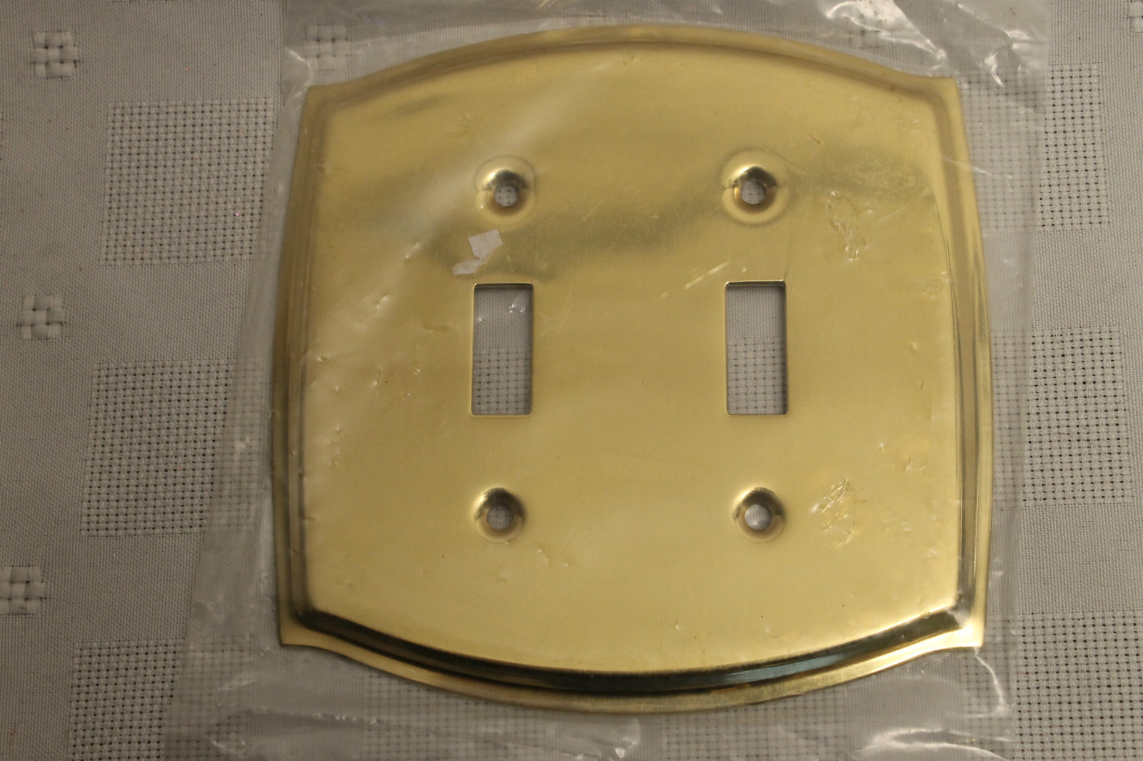 Solid Lacquered Brass Two-Switch EARLY AMERICAN Wall Plate