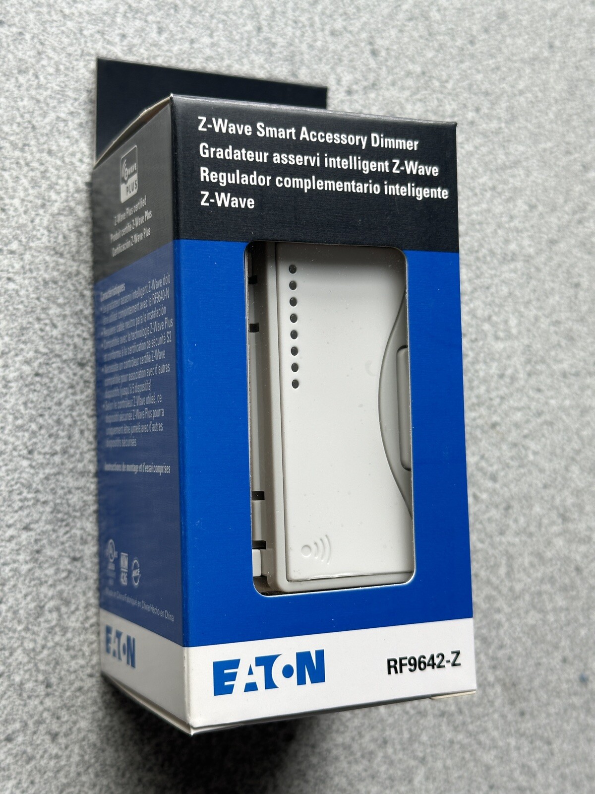 NEW Eaton RF9642-ZWS Z-Wave Plus Smart Wi-Fi Accessory Dimmer White Satin