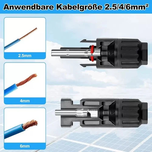 10-Set Solar Panel Connector Kit – Waterproof IP67 PV Cable Connectors