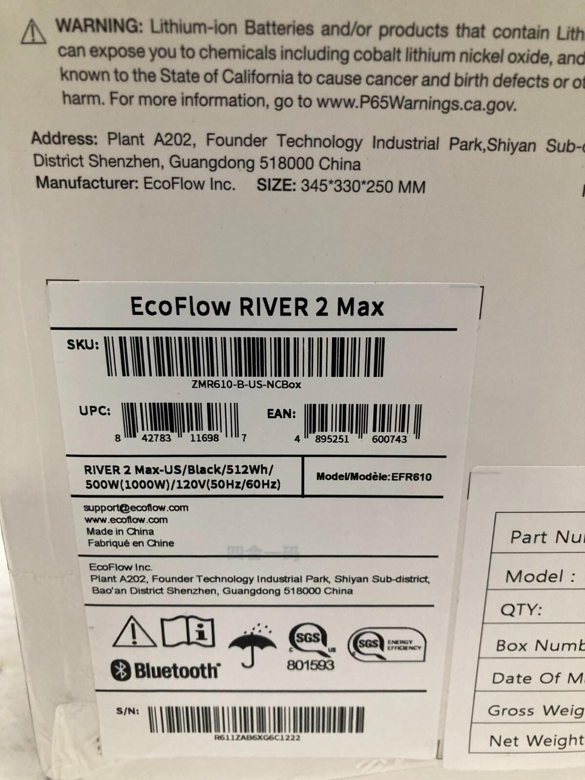 EcoFlow Battery Generator RIVER 2 Max 512Wh Portable Power Station EFR610