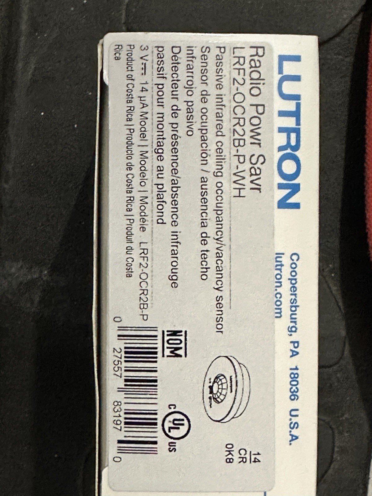 Lutron Radio Powr Savr Passive Infrared Ceiling Occupancy Sensor White