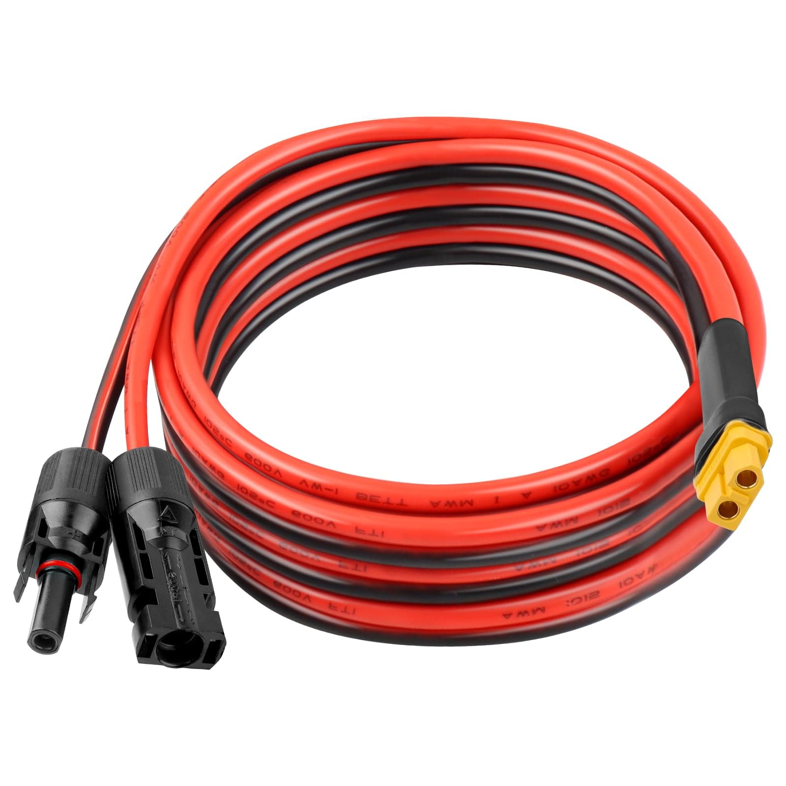 10AWG 15FT XT60 Solar Extension Cable 2 3 6 10 15 10 AWG 15FT, Black and Red