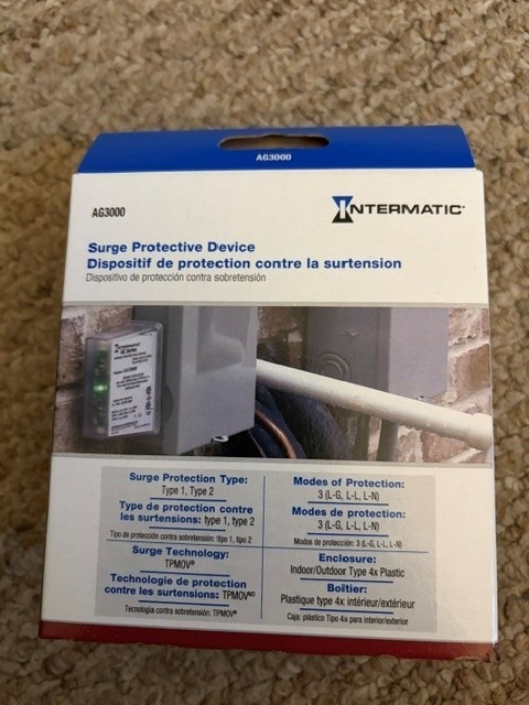Intermatic AG3000 120/240 VAC Universal HVAC Surge Protective Device NEW