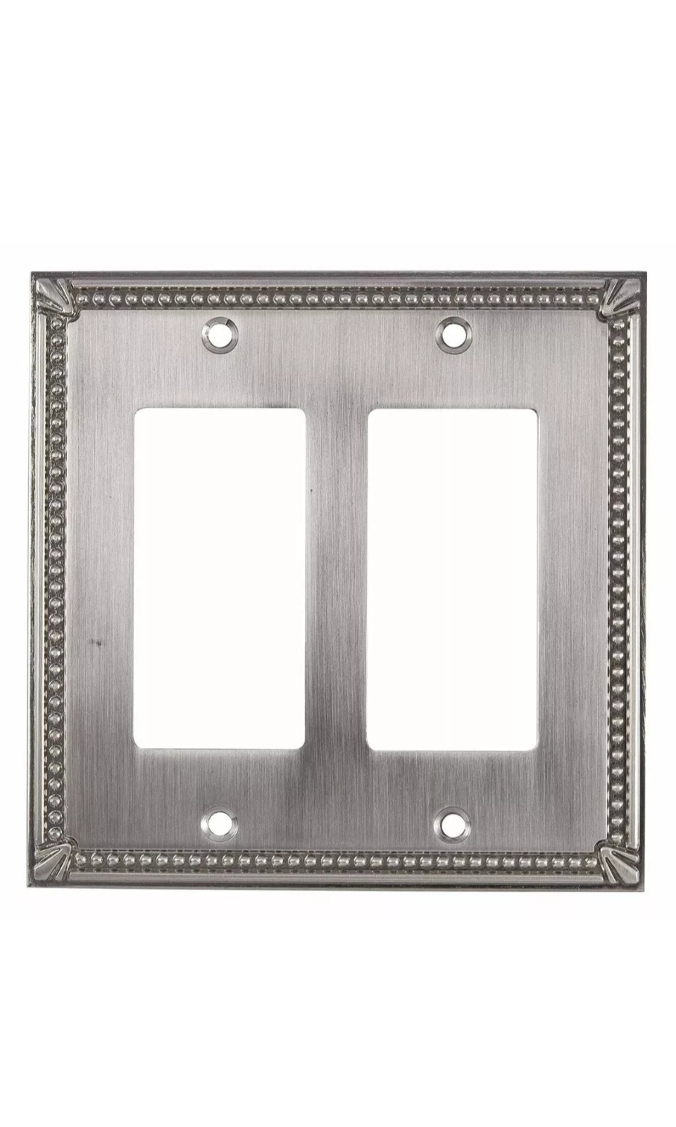 Richelieu BP8611195 Traditional Style Switch Plate 2 Decora Brushed Nickel ( 2 )