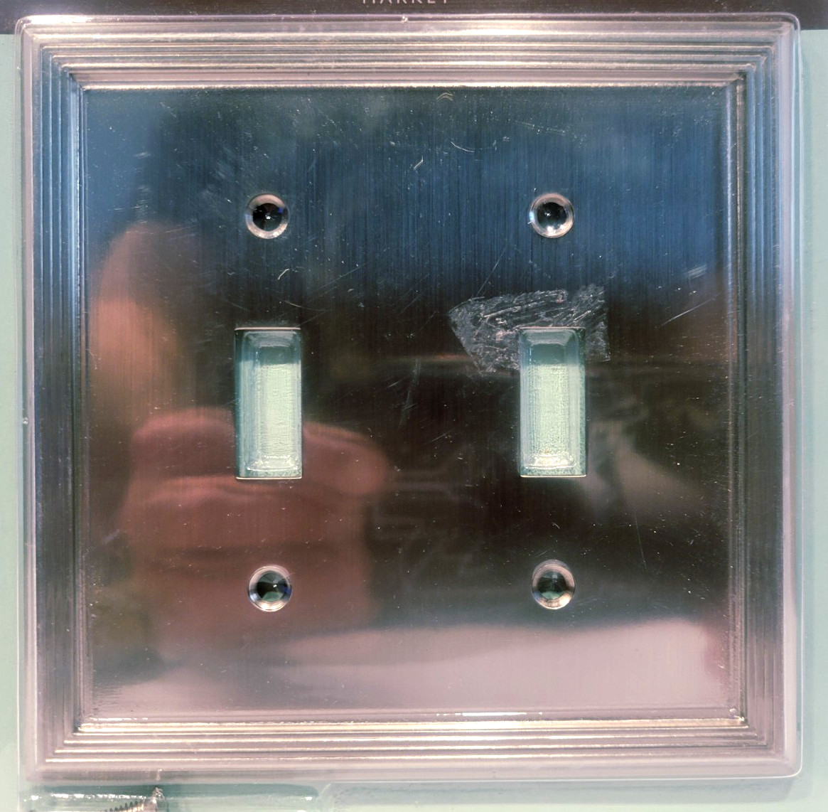 Allen & Roth Market Double Toggle Light Switch Cover Satin Nickel Finish NEW