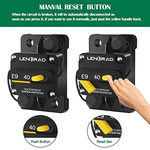 Manual Reset Thermal Circuit Breaker for Boat 40amp with Manual Reset 40A