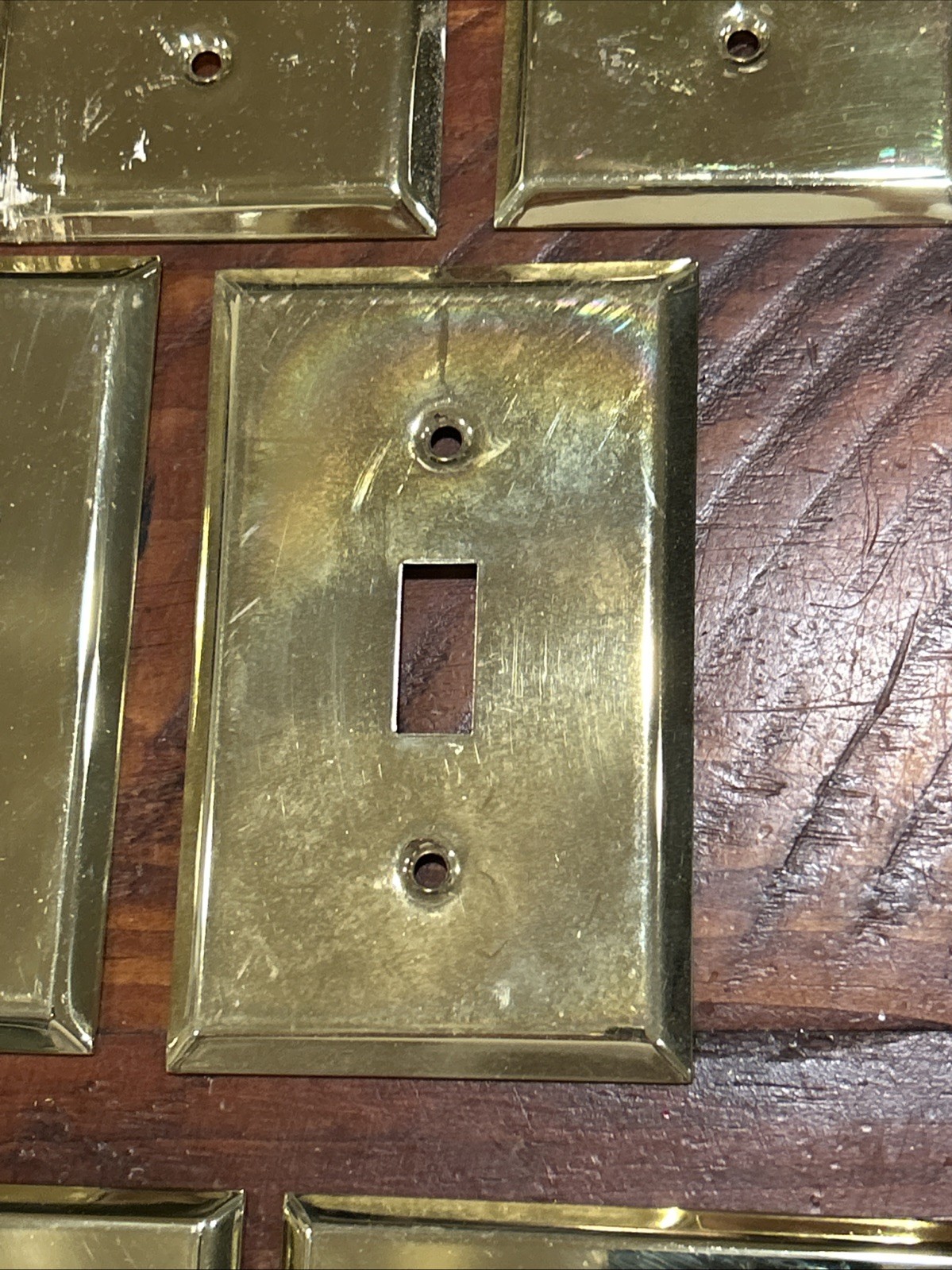 Vintage Brass Wall Plate Cover Lot 14 pcs Satin & Polished Outlet Switch Bulk
