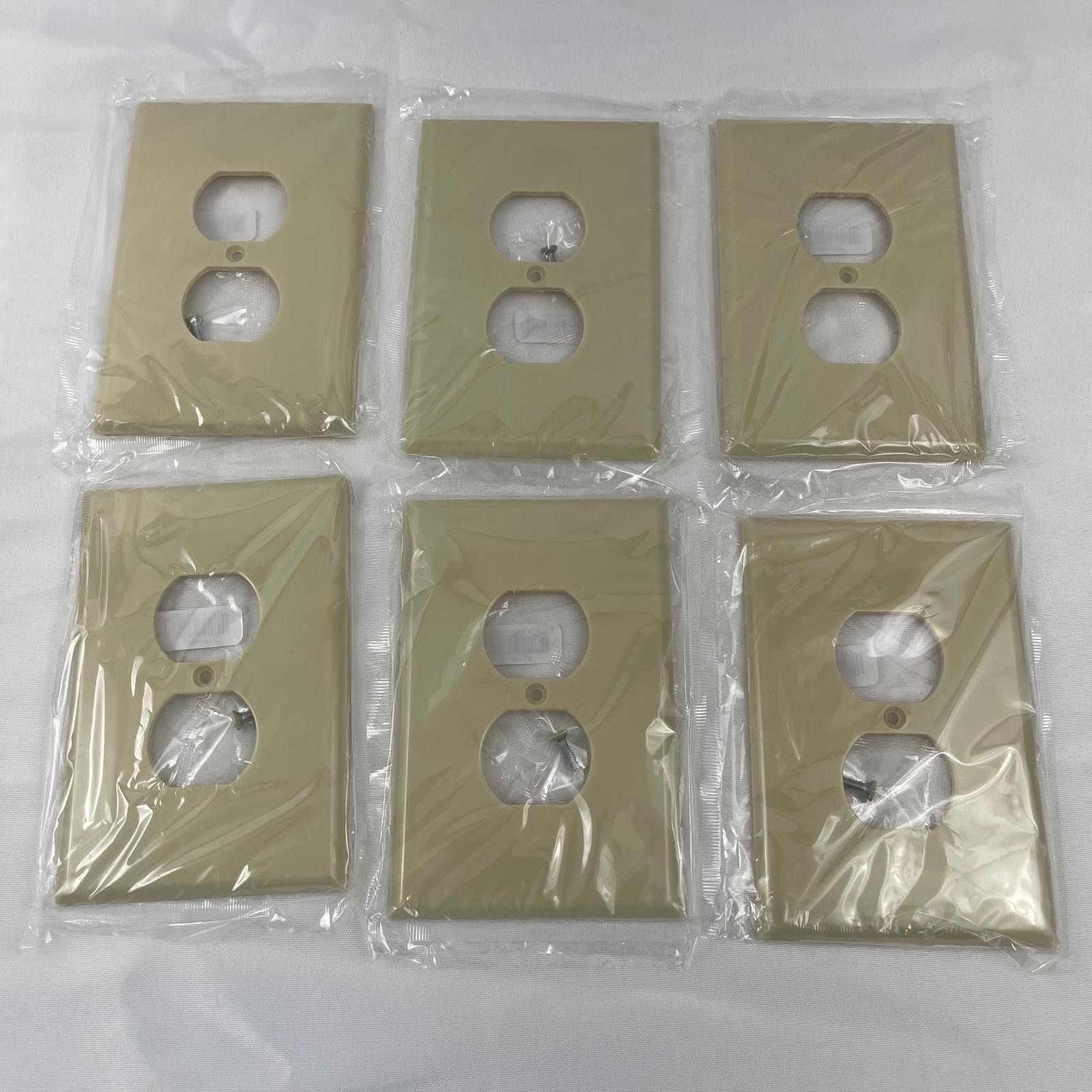 Cooper Wiring Devices 2142V-F-LW Ivory Duplex Outlet Wall Plate 6 Pack New