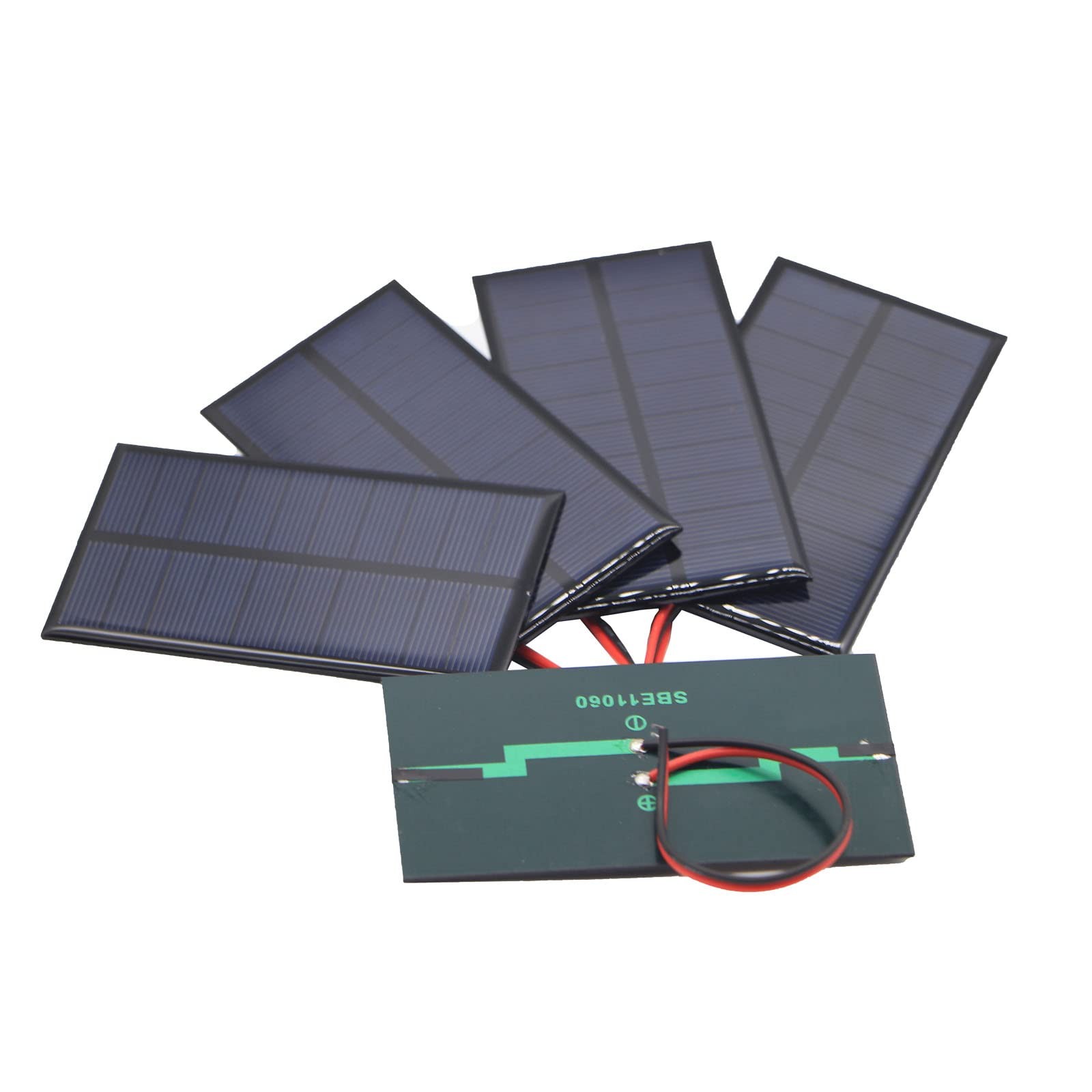 FellDen Micro Solar Panels with Wire, 5PCS 5V 200mA Photovoltaic 5P5VWIRES