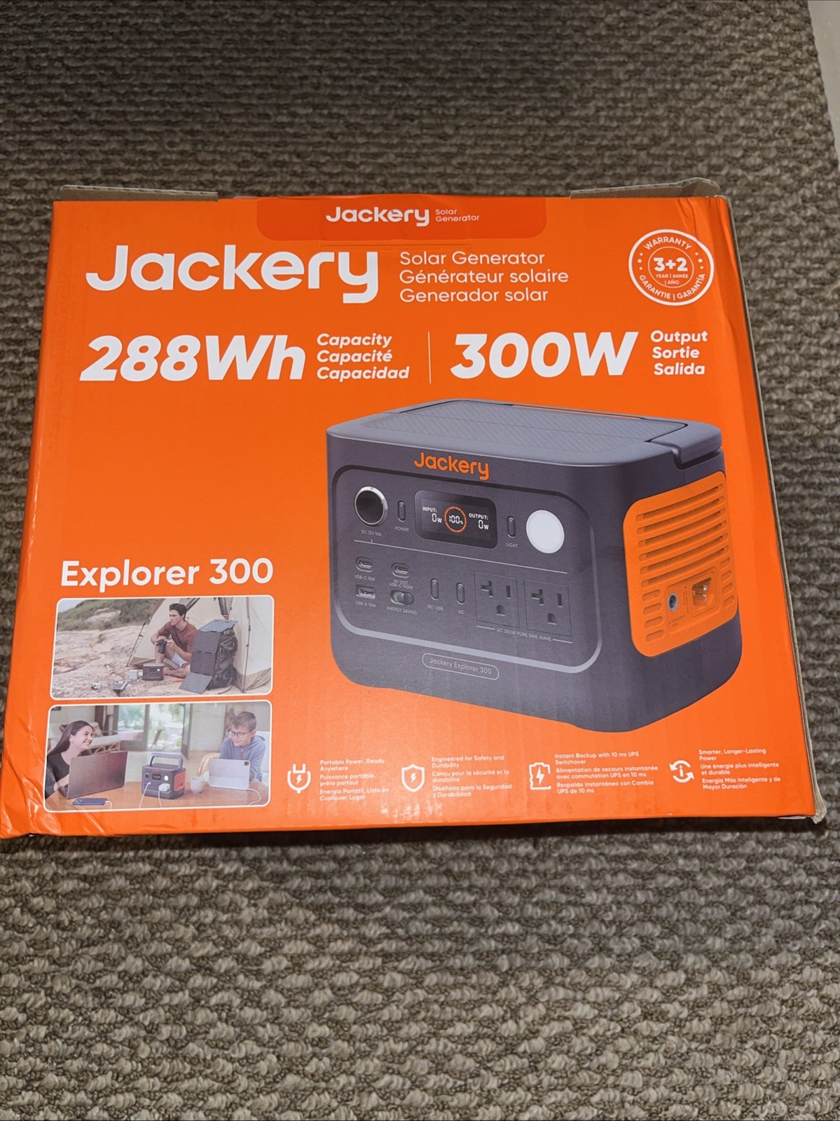 jackery solar generator explorer 300w 288wh BRAND NEW SEALED!
