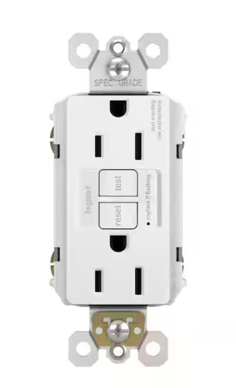 Legrand 1597TRW Tamper-Resistant 15A SelfTest Duplex GFCI – White