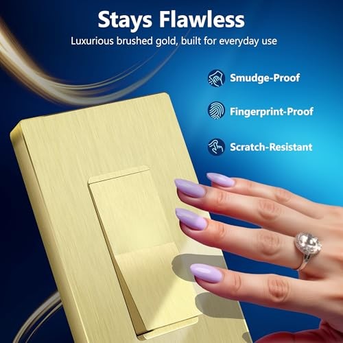Minimalist Design Single Pole (Wall Plate Not Included) 1 Brushed Gold