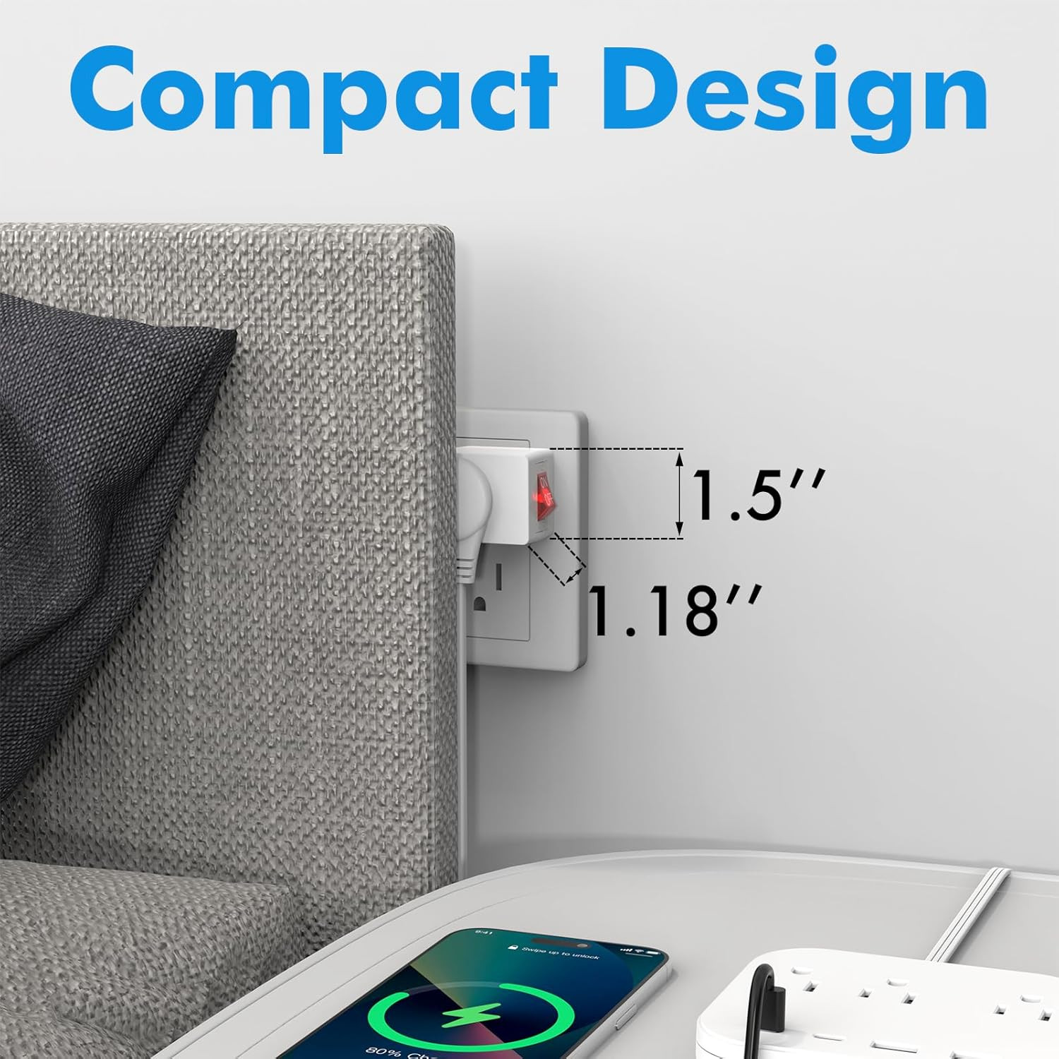 [ETL Listed] 3Pack Grounded Outlet Switch W/On Off, Switch, Plug Switch Adapter,