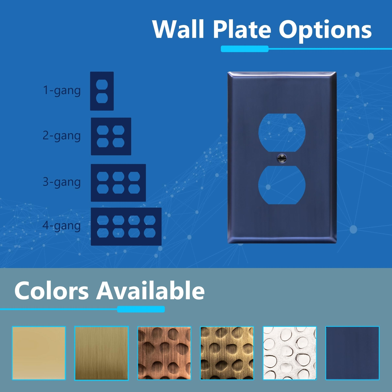 LIDER Duplex Receptacle Metal Wall Plate, Impact and Corrosion Resistant, Met…