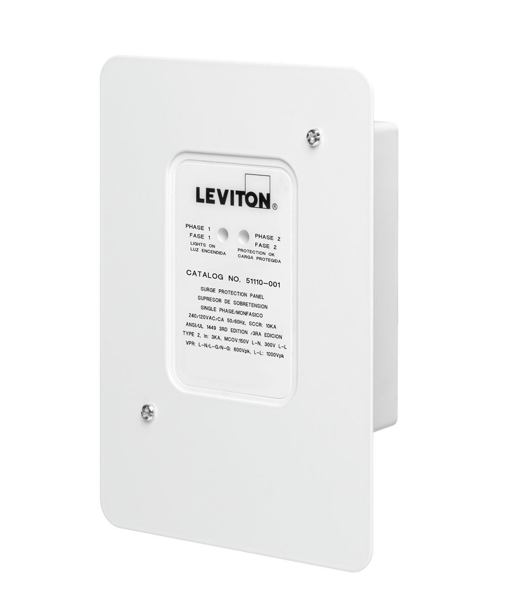 Leviton 51110-SRG Type 2 Residential Whole House Surge Protection Panel, Outdoor