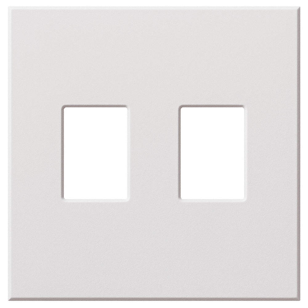 LUTRON VWP-2-WH Dimmer/Swch Wll Plt,Stnd;Wht,2Gng,Matte 5PWP5