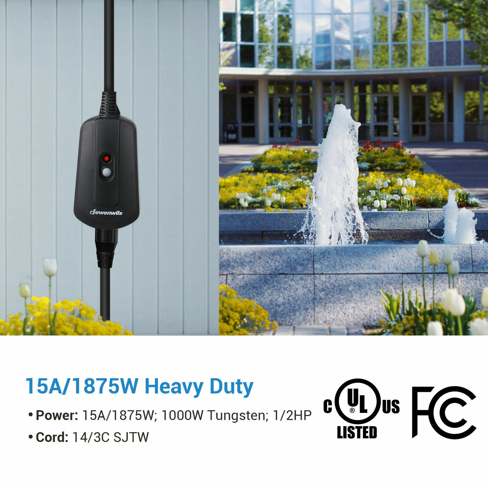 DEWENWILS Outdoor Wireless Remote Control Outlet Switch Power Plug Christmas