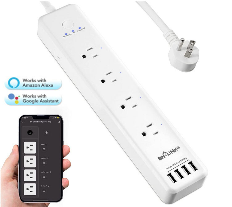 BN-LINK 8 in 1 Smart Power Strip Smart WiFi Outlets Surge Protector 4 AC / 4 USB