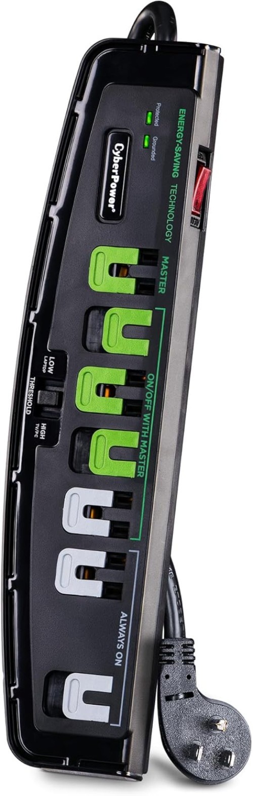 P705G Power Strip with 7 Outlets, 2100J Surge Protection & Circuit Breaker