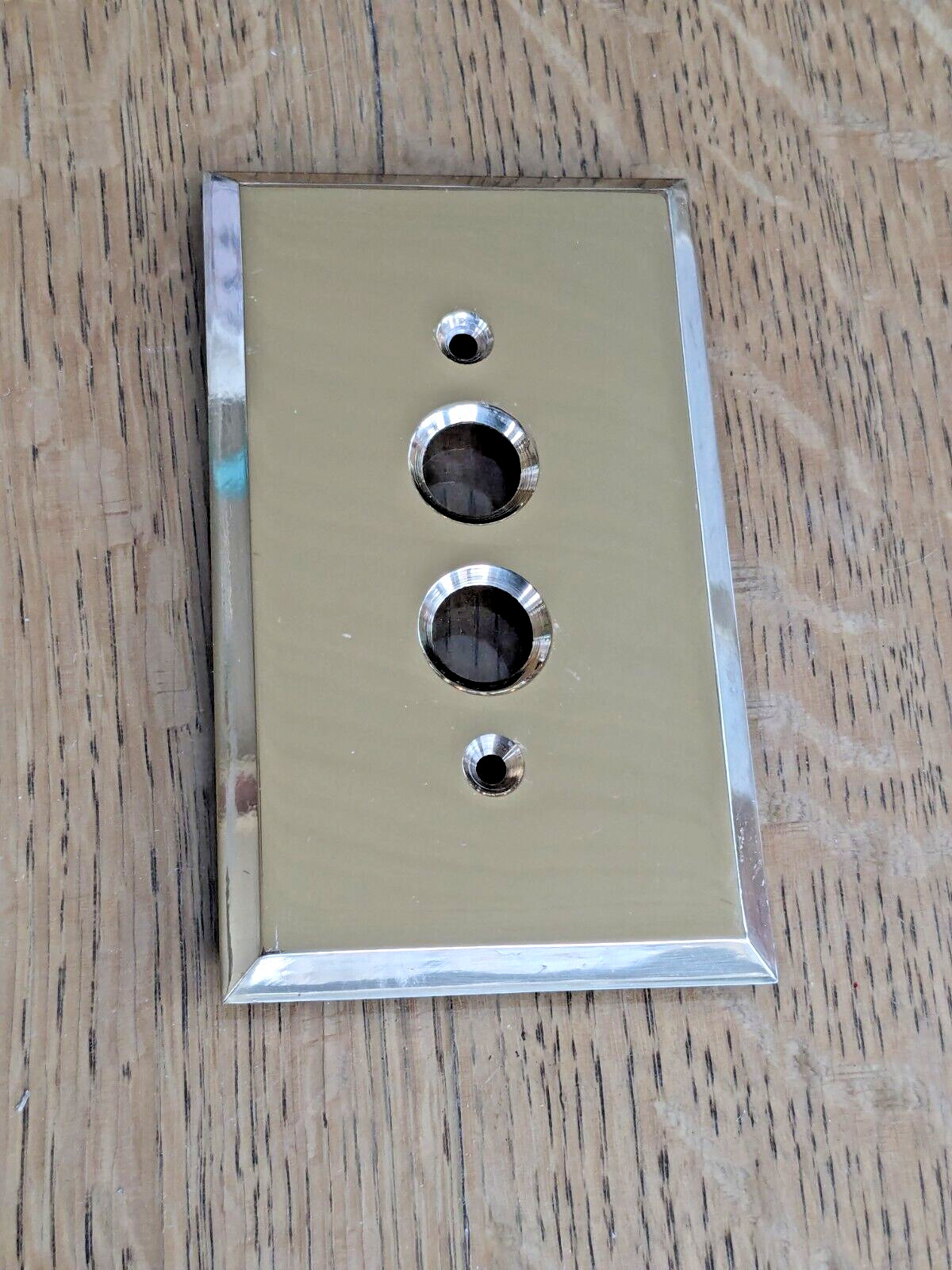 Reproduction Heavy Solid Cast Brass Single Push Button Switch Plate Cover