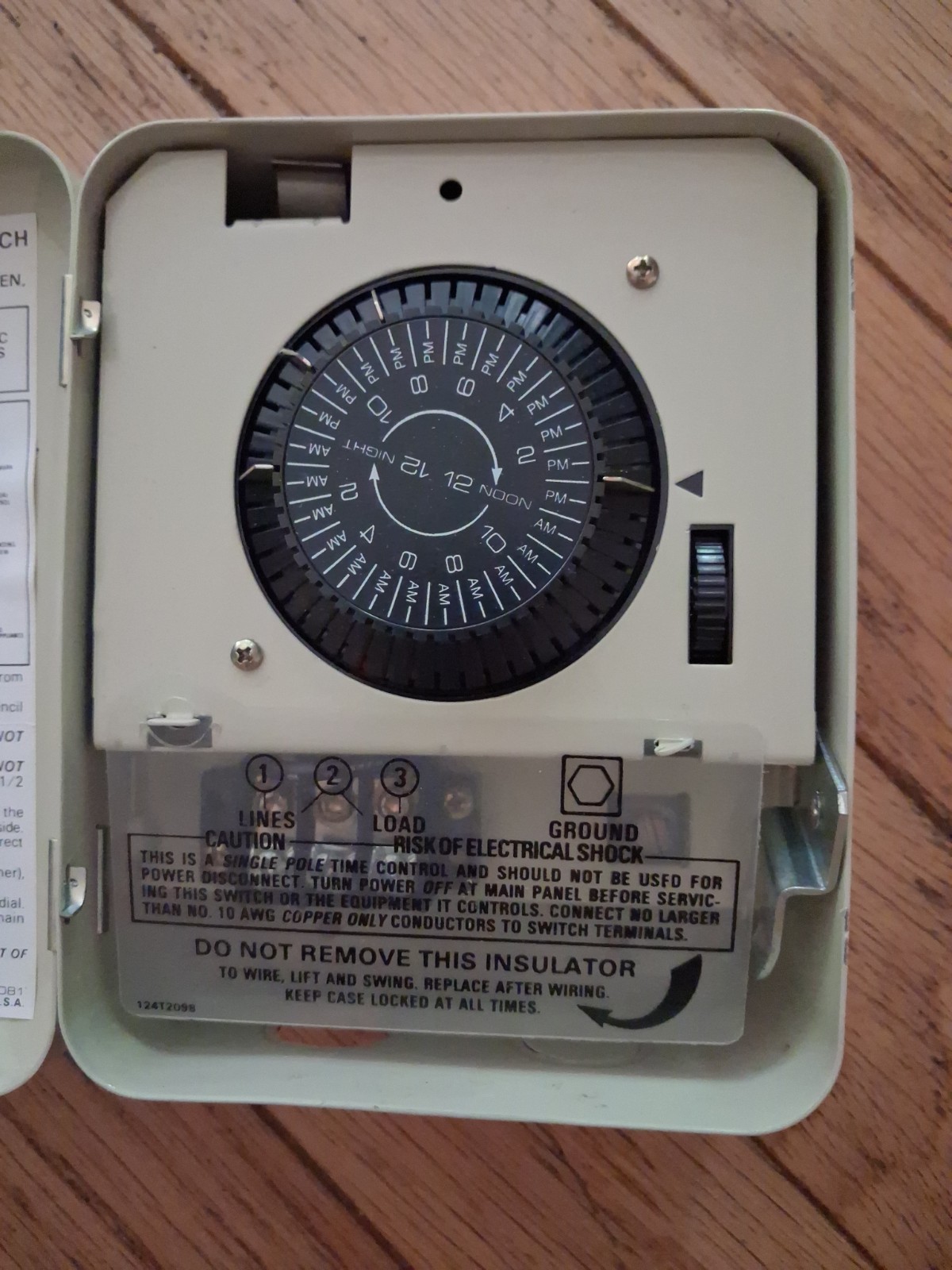 Intermatic Electric Water Heater Timer TL11 25 Amp 125 Volts.