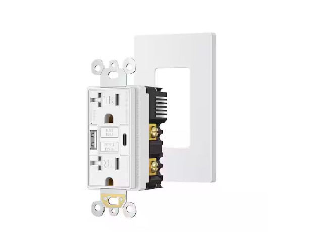 DEWENWILS 20A Tamper Resistant GFCI Outlet w/ USB-A & USB-C Duplex Receptacle