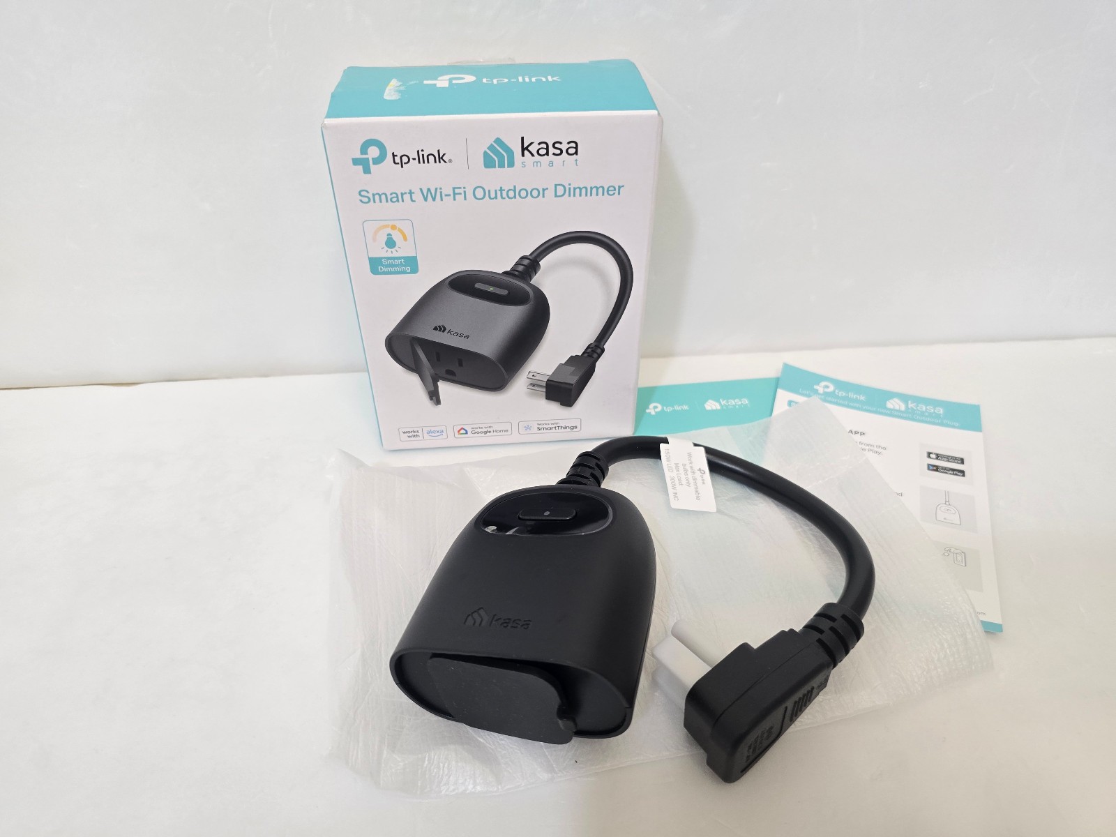 Kasa Outdoor Smart Wi-Fi Dimmer Plug KP405 IP64 Weatherproof Outlet Timer Alexa