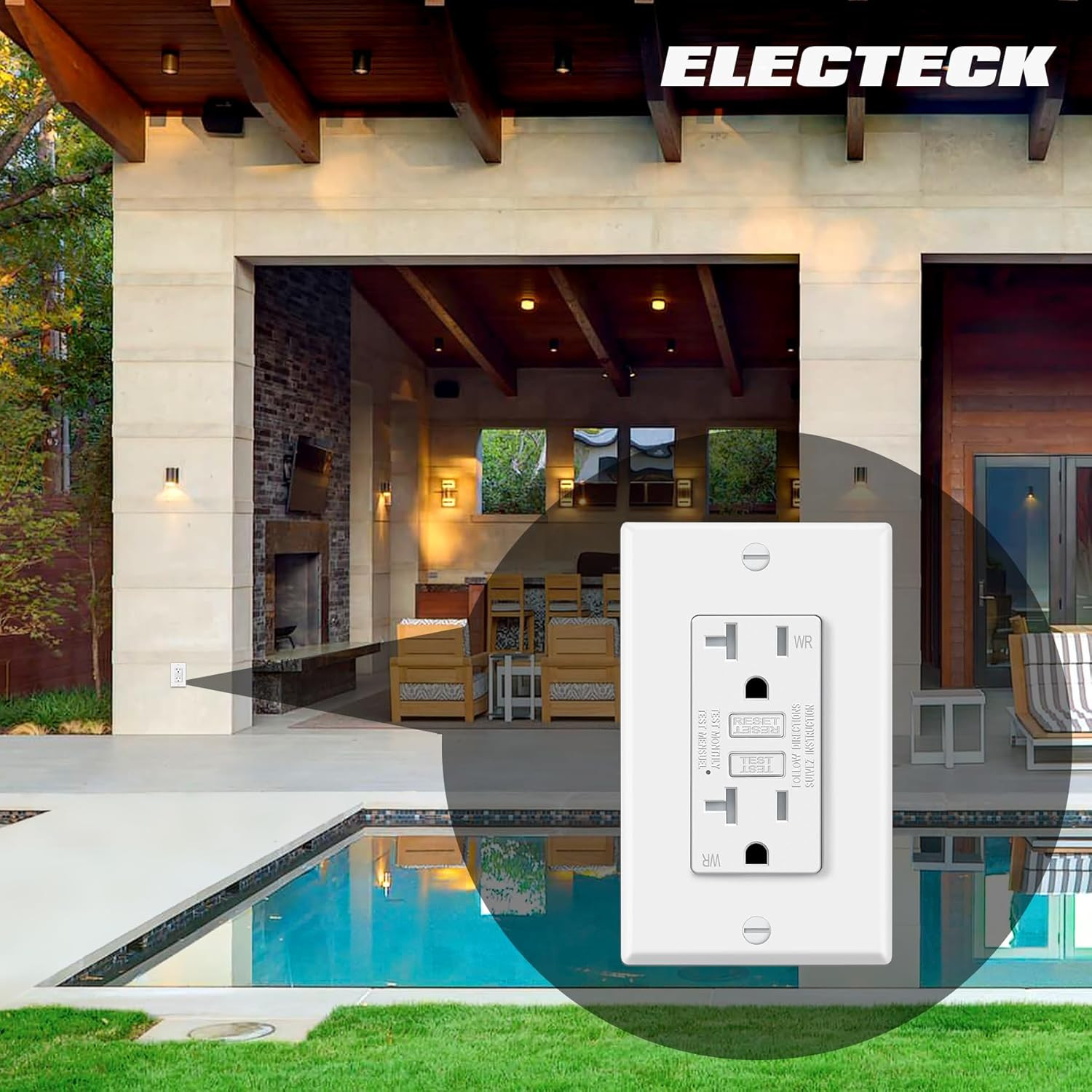 20 Pack GFCI Outlet 20 Amp, Outdoor Weather Resistant (WR), Ultra Slim GFI Recep