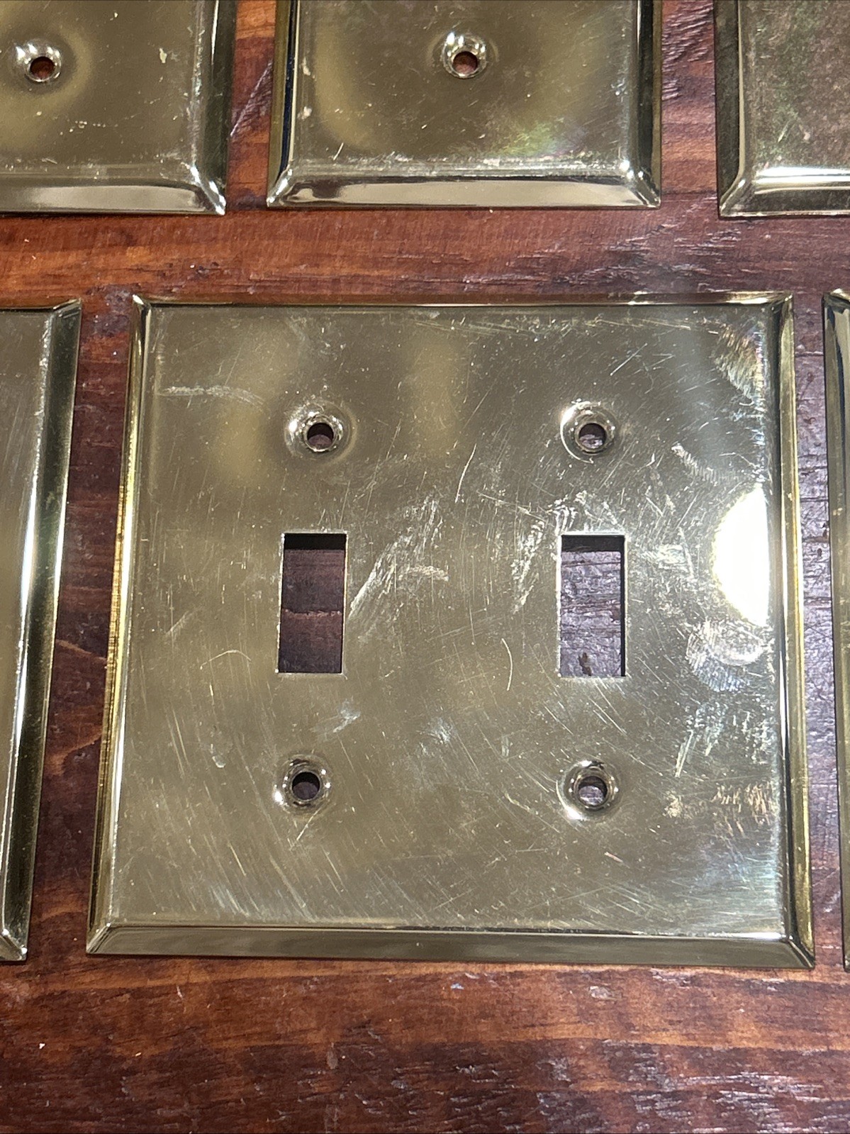 Vintage Brass Wall Plate Cover Lot 14 pcs Satin & Polished Outlet Switch Bulk