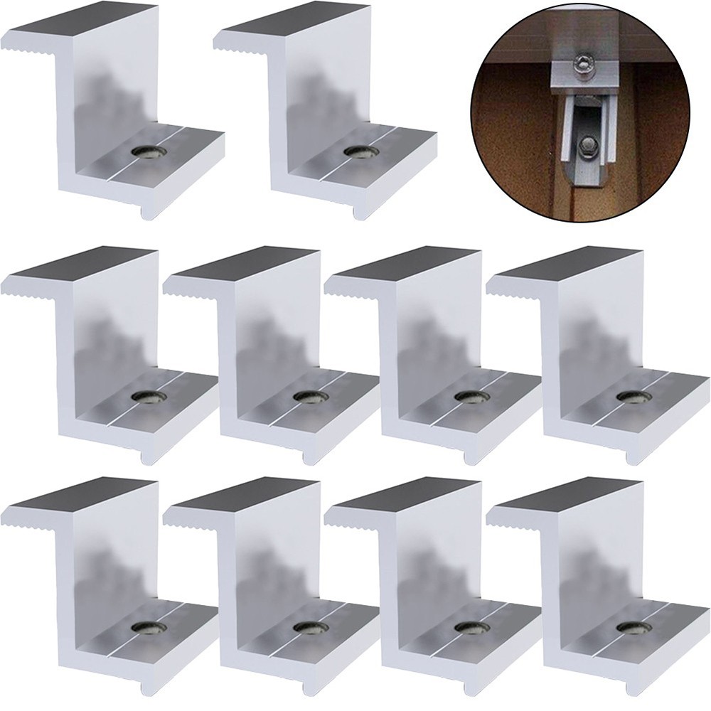 10X Solar Panel End Clamp Aluminum Z Brackets for Solar Panel Mounting Bracket#