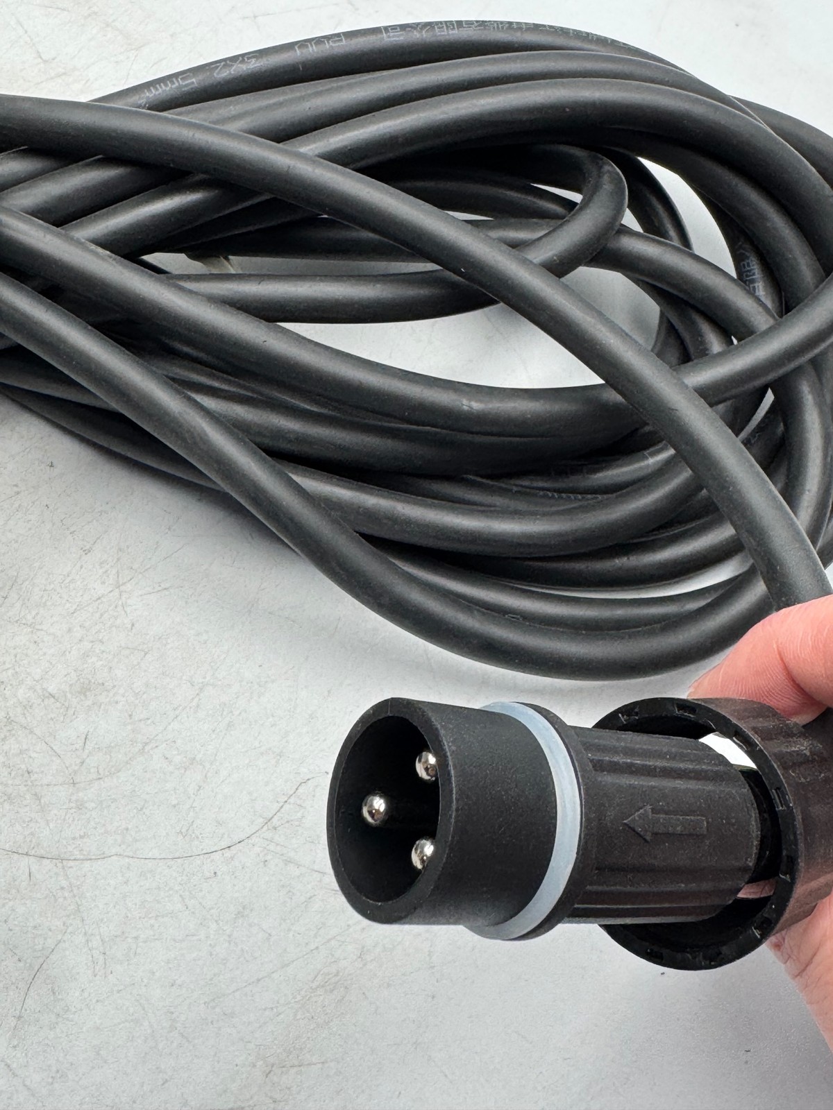 3-Pin Waterproof Extension Cable Black Heavy Duty Long Outdoor Power Cord Extra