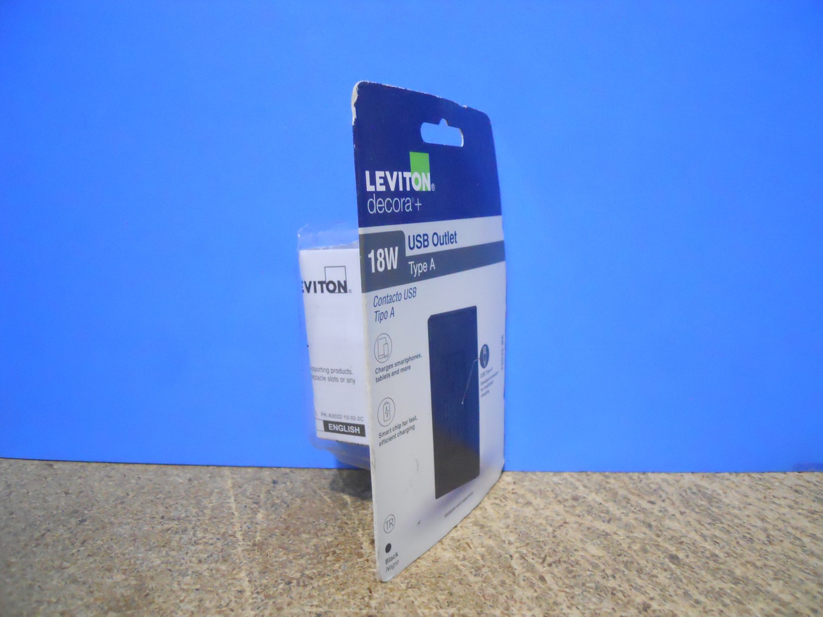 2 Pack Leviton Decora+ 18W USB-A Charging Duplex Outlet 15 Amp Black T5632-BE