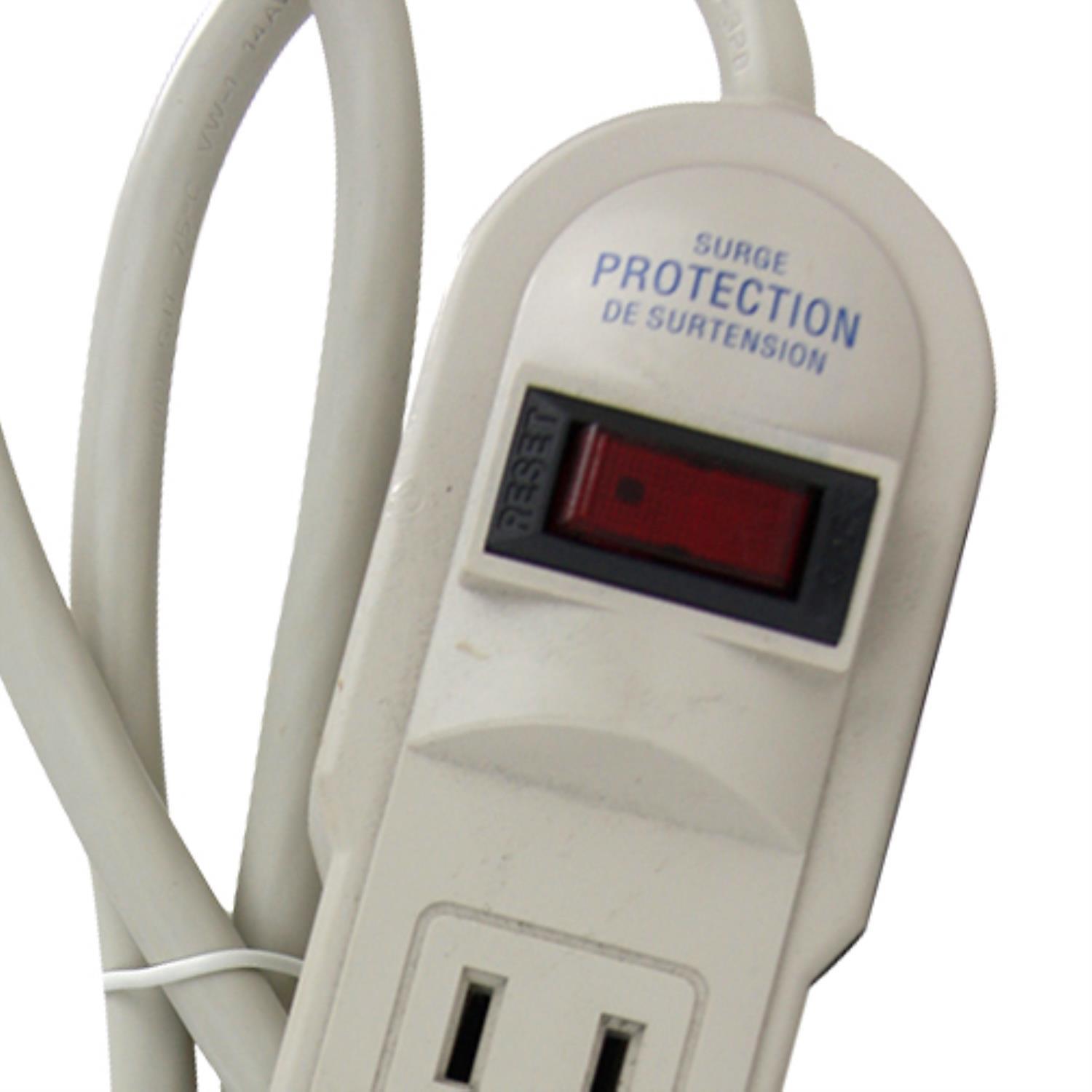 Sunlite ESP6/270/P 3-Feet Cord Surge Protector, Plastic