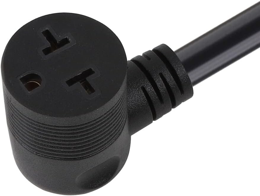 Angled Inline On/Off Switch Extension power Cord, Right Angled 3-Prong 3 Outlet