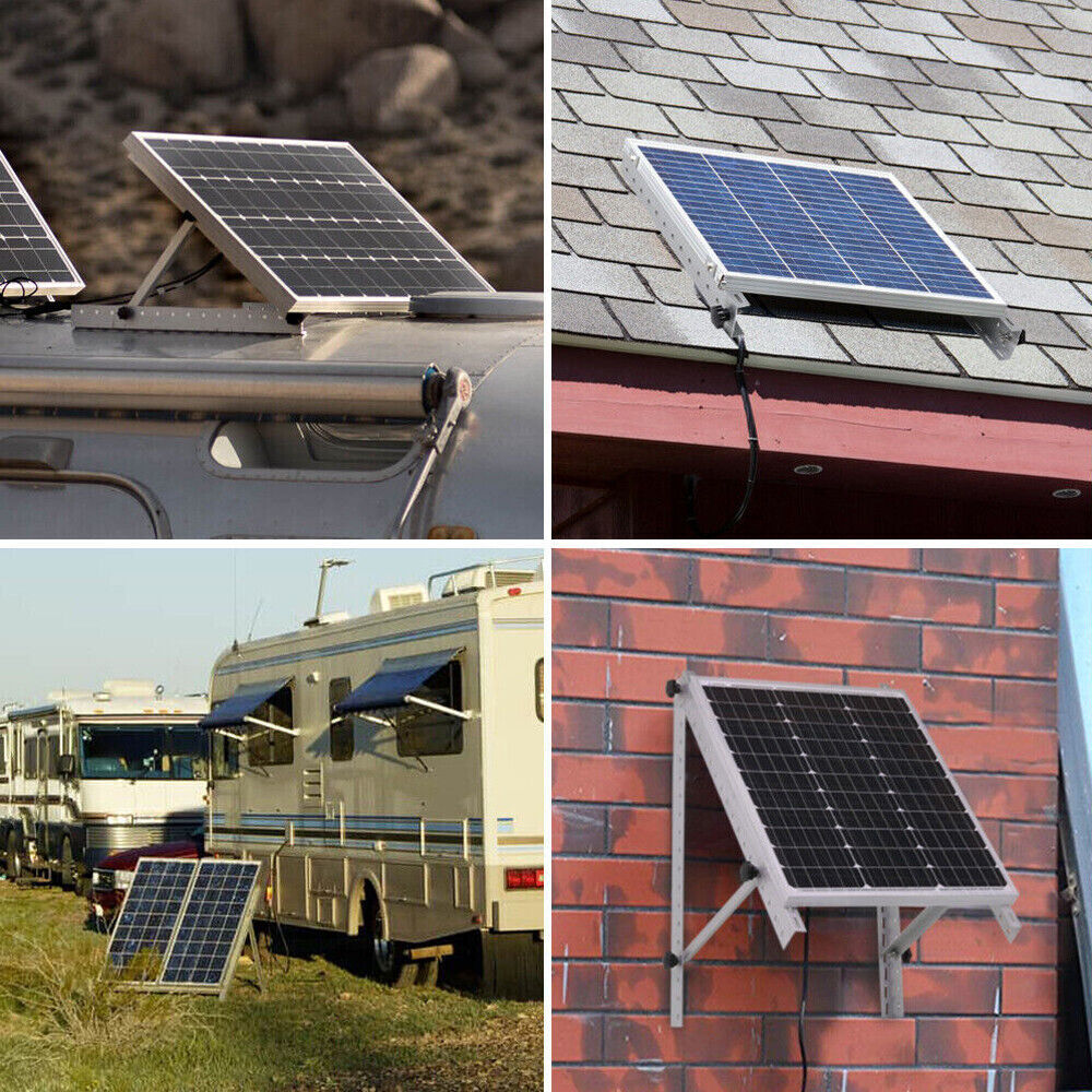 28″ Solar Panel RV Tilt Mount Brackets Ground Roof Flat Surface Adjustable Fram