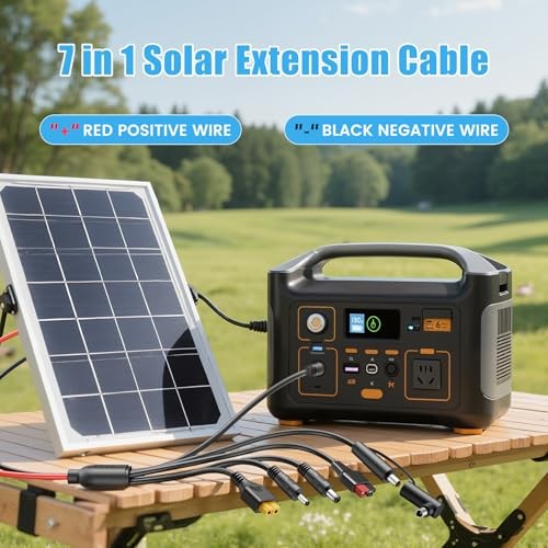 7-in-1 Solar Panel Adapter Connectors,3.6 Feet Universal 12AWG MC4 Cable to DC