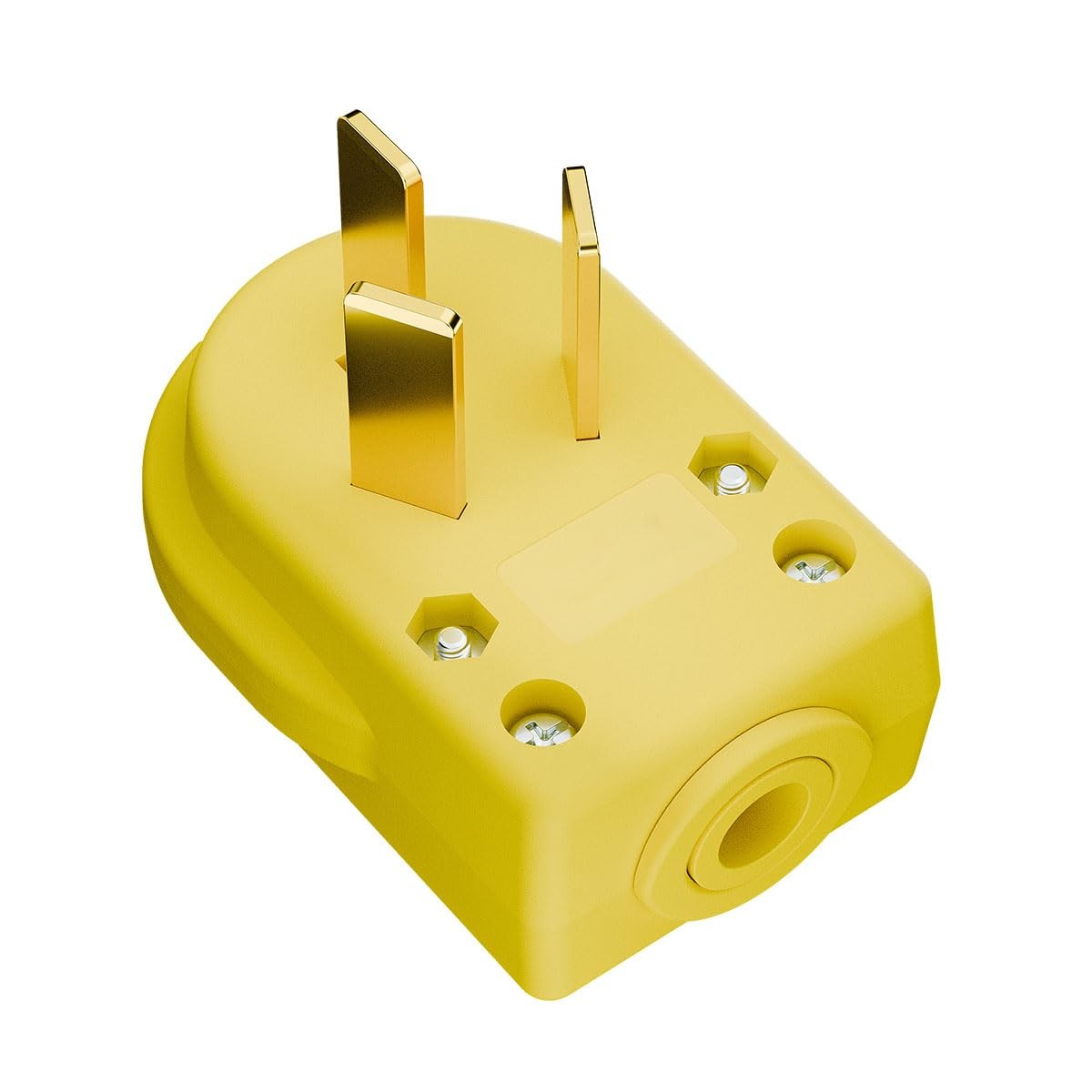 Nema 10-50P 50 Amp 125/250 Volt Angle Plug, 3 Pole 3 Wire Yellow Color