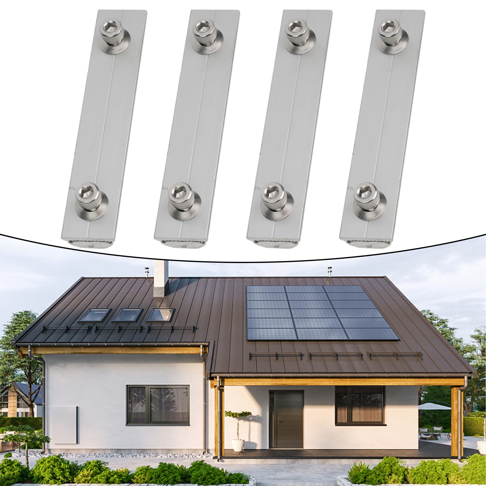Aluminium Alloy Solar Guide Rail Connector Photovoltaic Support