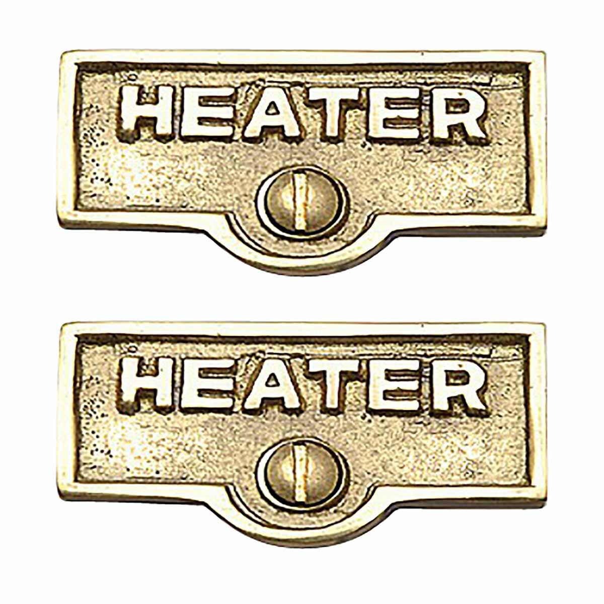 Switch Plate Tag “HEATER” Name Sign Label Lacquered Pack of 2 Renovators Supply