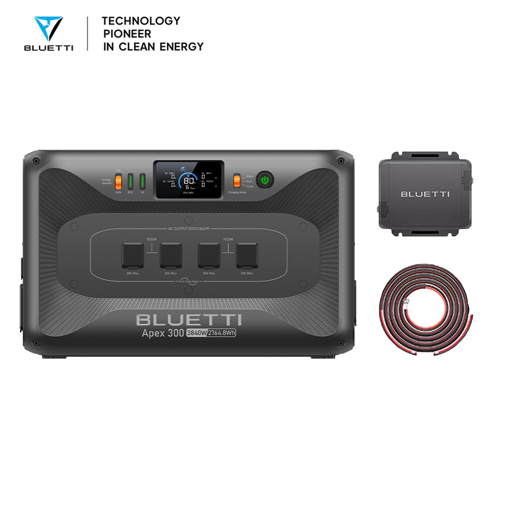 BLUETTI Apex 300 3840W 2764.8Wh Power Station+560W Alternator Charger for Backup