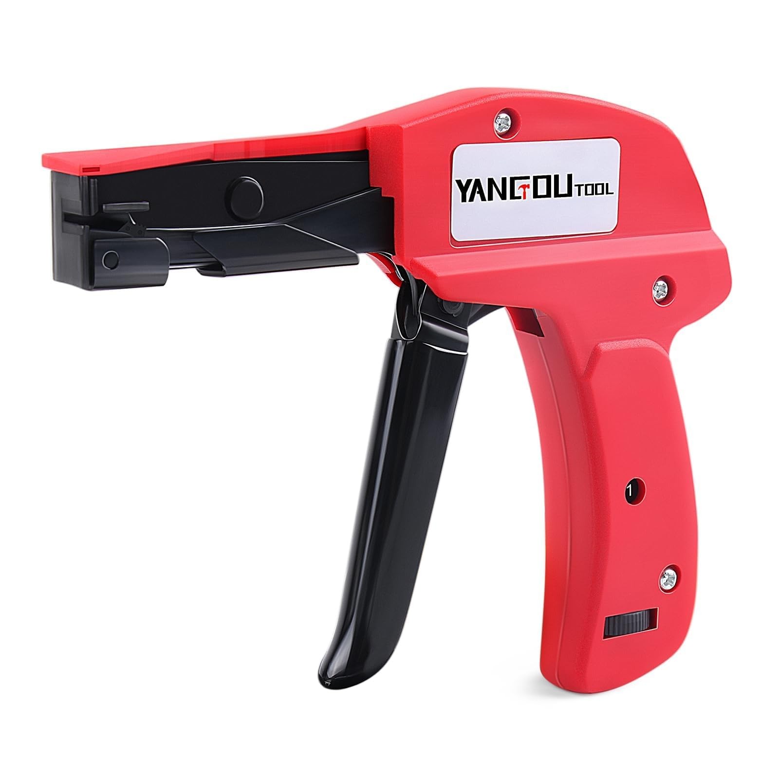Yangoutool Ergonomic Cable Tie Gun: Hand-Operated Zip Tool with 1-3 Red