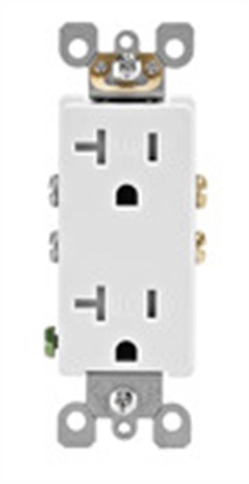 Leviton Decora 20 amps 125 V Duplex White Outlet 5-20R 10 pk